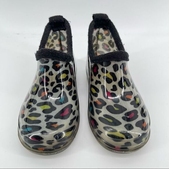 Capelli New York Kids Girl’s Multicolor Leopard Print Rubber Ankle Rain Boots 9 - Picture 3 of 15